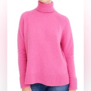 NWT J. Crew Supersoft Yarn Turtleneck Sweater Intense Pink Merino Wool Alpaca
